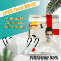 2PCS Face Mouth Caps 95% Filtration Non-woven Fabric Protective s Dust Particles Pollution Filter. 