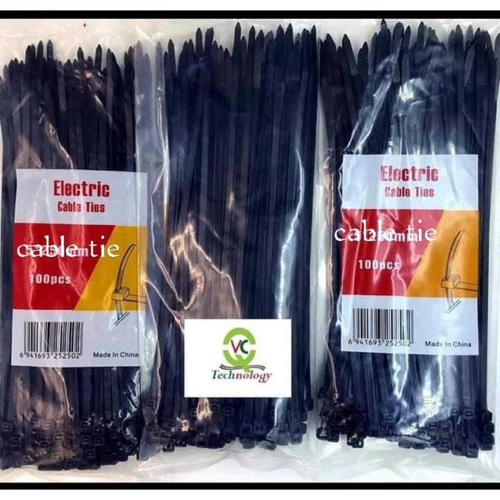 Imported China 6nch 150mm Black Cable Ties 100 Pcs Pack Heavy Duty Nylon Self-Locking Electric Zip Tie RM