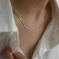 Luxury & Minimalist Flat Snake Chain Necklace.