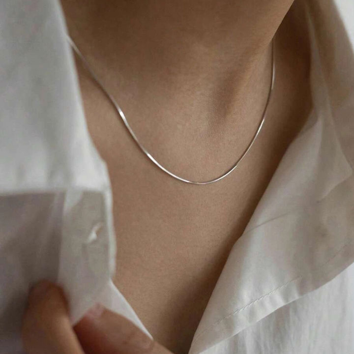 Luxury & Minimalist Flat Snake Chain Necklace
