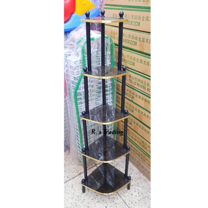 5 Layer Partex Corner Shelf With (Golden Border)