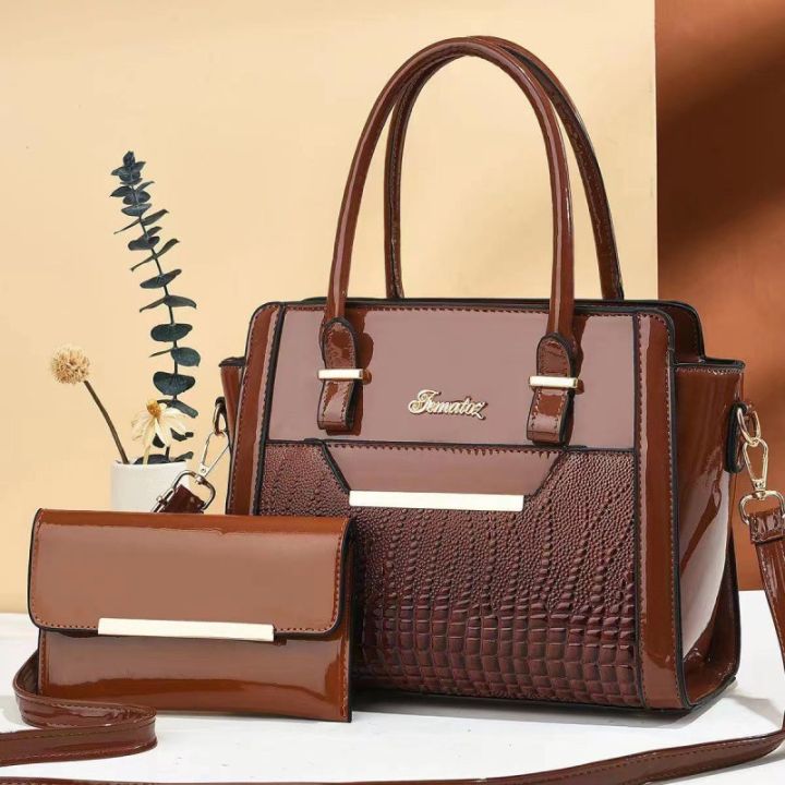2024%20spring%20new%20shiny%20leather%20embossed%20crocodile%20pattern%20mother%20and%20child%20bag%20large%20capacity%20shoulder%20crossbody%20PU%20leather%20handbag%20women's%20bag%20-%20Image%204