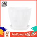 HelloWorld Round Flower Pot Corrosion Resistant Smooth Surface Flower Pot.
