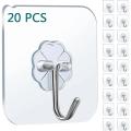 Self Adhesive Hooks Heavy Duty Wall Hooks Transparent Multi-Purpose Hooks Door Key Towel Wall Hook for Bathroom Kitchen Home.
