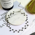 Korean Fashion Simple Wild Black Crystal Short Clavicle Chain Women Gold Charm Beaded Choker Necklaces for Women Girls Wedding Party Jewelry Gift.