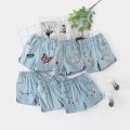 2023 Hot Summer Casual 2 3 4 6 8 10 12Years Children Embroidery Flower Cotton Pocket Denim Blue Shorts For Small Baby Kids Girls.
