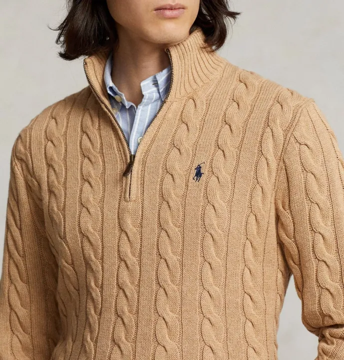 Ralph%20Lauren%20Cable-Knit%20Cotton%20Quarter-Zip%20Sweater%20%E2%80%93%20Beige%20-%20Image%202