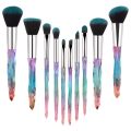 Maange 10pcs Crystal handle brush Set Blue. 