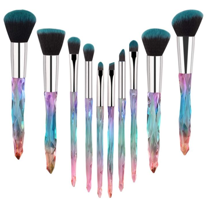 Maange%2010pcs%20Crystal%20handle%20brush%20Set%20Blue%20-%20Image%204