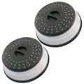 OUMERY 2 Pack Collapsible Microwave Splatter Cover, Microwave Cover with Handle, Strainers Basket, Dishwasher-Safe.
