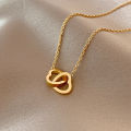 Luxury Non Tarnish 18K Gold Plated Crescent Fishtail Heart Pendant Women 316L Stainless Steel Necklace Jewelry.