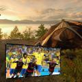 72 Inch Projection Screen-16:9 HD Portable Projector Movie Screen Foldable Anti-crease Wall Mounted With Hooks For Home Theater Support Double Sided Projection.