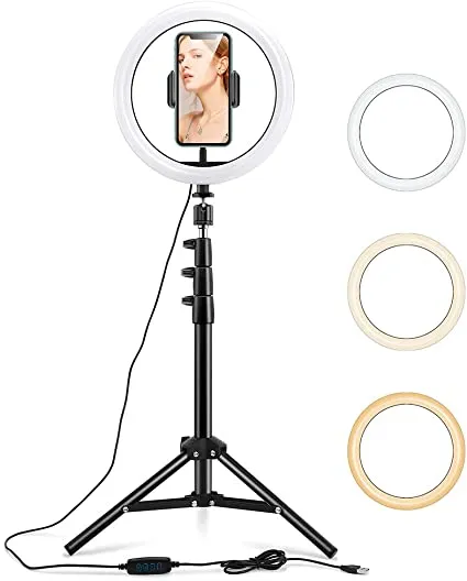 20"%20Selfie%20LED%20Ring%20Light%20with%20Tripod%20Stand%20&%20Cell%20Phone%20Holder%20Desktop%20Lamp%20Mini%20Led%20Camera%20Light%20for%20Tiktok/Youtube/Live/%20Makeup/Photography.%20-%20Image%202