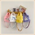 Sanrio Plush Bag Cinnamoroll Kuromi Melody Stuffed Soft Crossbody Bag Girls Birthday Gifts Kawaii Backpack Portable Handbag Toy.