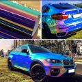 20/30/50CMx1.35M Holographic Blue/Purple/Green Rainbow Chrome Car Motorcycle Wrapping Body Film Sticker Sheets Vinyl Wrap. 