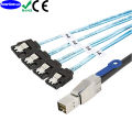 LONRIONSAS#External Mini SAS HD SFF-8644 to 4 Port SATA 7P female Hard Disk Data Server Raid cable. 