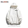 HELLO KOMAThin European and American High Street Hooded Sweater Women's Autumn and Winter Fleece-Lined Thickened Loose Casual Top Men's Fashion. 