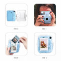 For Instax Mini 11 Photo Bag Transparent Storage Case Crystal Case Strap Sticker Three Piece Set. 