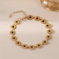 Fashion Korean Sweet Daisy Flower Bracelets For Women Girls Minimalist Enamel Sunflower Aesthetic Bracelet Wedding Party Jewelry. 