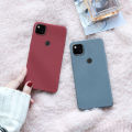 Tokifu For Google Pixel 4A 4G Case Matte Simple Solid Color Soft Silicone TPU Case Cover+Lanyard.
