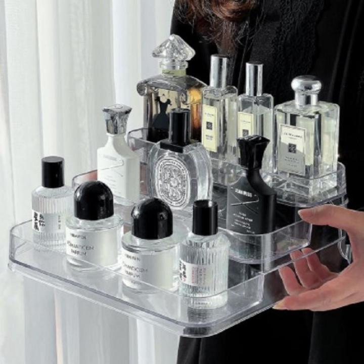 3 Tier Desktop Perfume Shelf Acrylic Cosmetic Organizer Perfume Storage ...