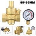 DN15 DN20 3/4" Adjustable Water Pressure Reducing Regulator Valve 1.6MPa Adjustable Water Reducing Valve With Gauge 3/4 inch Brass Household Water Pressure Reducing Regulator Release Valves.