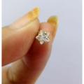 Star-Shape Gold polish Nose Pin With A Cubic Zirconia White Stone. 
