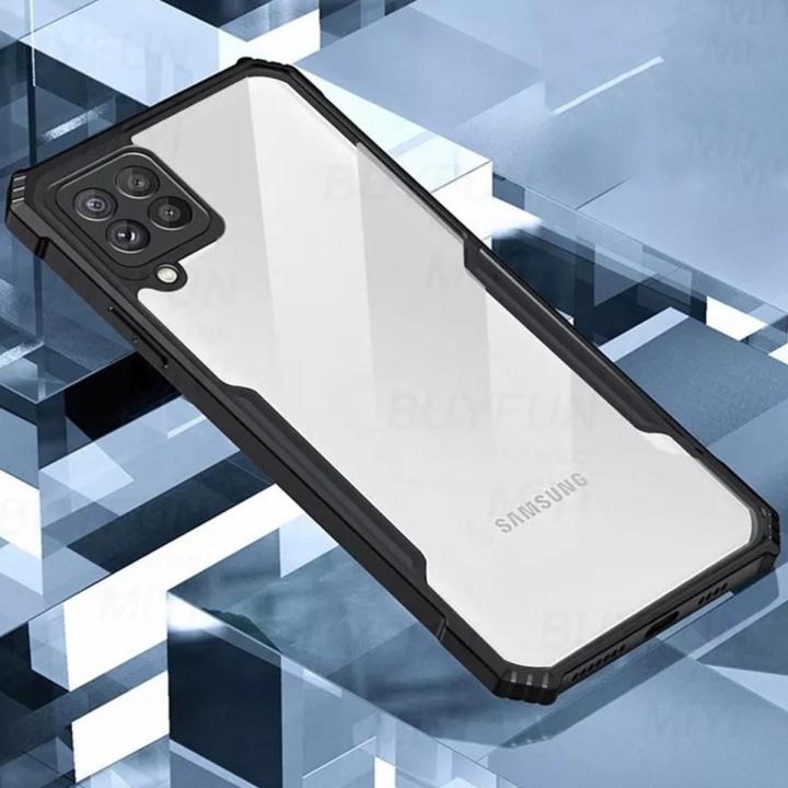 For Samsung Galaxy M33 5G Edge-Reinforced Shockproof Cushion Back Clear Hybrid Transparent Hard Cover Casing