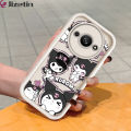 Jizetin for Redmi A3 A3x Back Cover Shy Kuromi Ladder Camera Soft Rubber Mobile Phone Case.