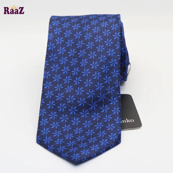 Navy%20Blue%20Circle%20Flower%20Embroidered%20Necktie%20For%20Men%20-%20Image%203