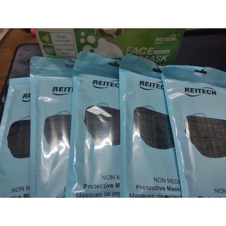 REITECH Surgical Black Mask with Protected Melt Blown Filter 1 BOX(50pcs)