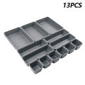 13Pcs Drawer Organizers Separator for Home Office Desk Stationery Storage Box.