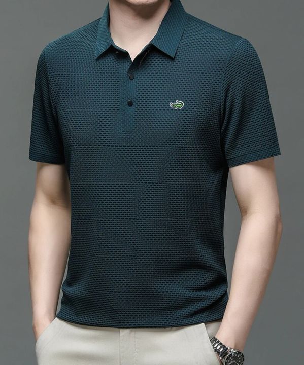 Summer%20New%20Men's%20Halter%20Hollow%20Short%20Sleeve%20Polo%20Shirt%20Ice%20Silk%20Breathable%20Business%20Fashion%20T-shirt%20Men's%20Brand%20Clothing%20-%20Image%205