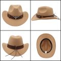 Western Men's Cowboy Hat for Women 2024 Winter Autumn Black Wide Brim Bull Head Cowboy Man Felt Hats Jazz Cowgirl Caps.