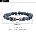 Black Weathered Wristband Adjustable Barcelets For Women Men Beads Bracelet Dumbbell Mens Fashion Yoga Jewelry Original Bangles.