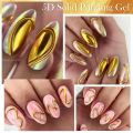 LYCUTE 10ml 5D Solid Pudding Nail Gel Translucent Korean Style Liner Emboss Painting Texture Gel Nail Art Decoration. 