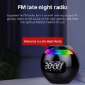 G90Q Wireless Portable Alarm Clock Wireless Speaker Rechargeable Ball Shape Portable Wireless Speaker with Clock for Bedroom Office. 