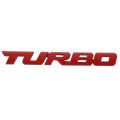 TURBO Universal Car Motorcycle Auto 3D Metal Emblem Badge Decal Sticker, Red.