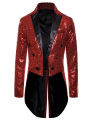 Men’ s Suit, Sequins Turn-Down Collar Long Sleeve Swallow-Tailed Coat for Men, S/M/L/XL/XXL.