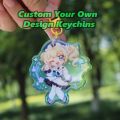 Custom Translucent Colour Background Epoxy Keychains Cartoon Key Chain Photo Customized Anime Clear Acrylic Personalized Charms.