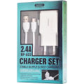Remax RP-U22 Charger Set 2 Port USB Fast Charging 2.4A Charger with Micro USB Data Cable.