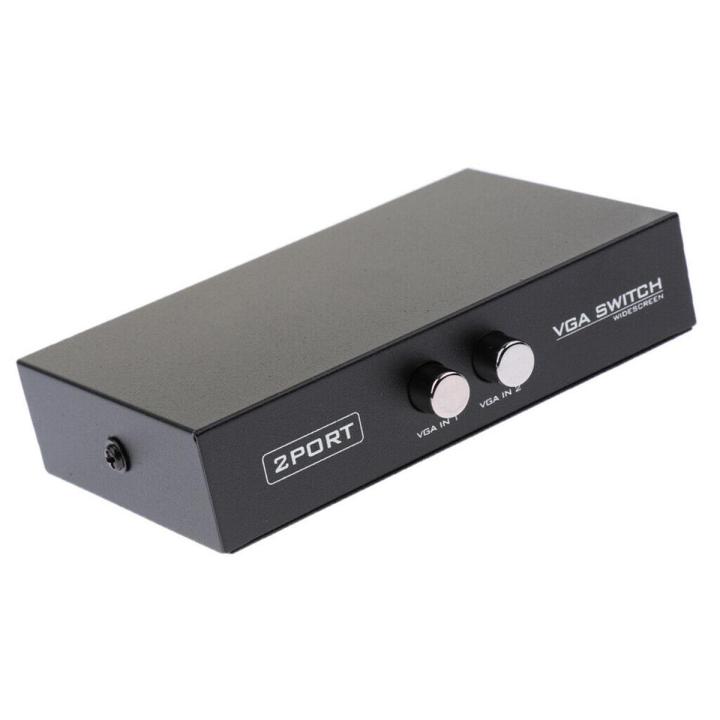 2-Port Vga Switch Push Button 2 In 1 Out for Monitor Share Switcher