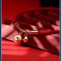 Bell s925 silver anklet for women 2022 new style national trend palace bell foot decoration handmade red rope animal year anklet.