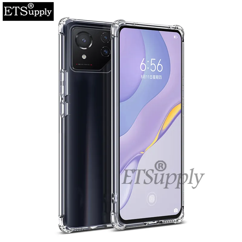 Custodia Per ASUS ROG Phone 6 In Silicone Morbido + Vetro Temperato Inclusa, Protezione Antiurto Trasparente - 6