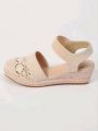 Women Wedge Heel Espadrilles Closed Toe Slingback Shoes Slip Sandals TDW-L69BE.