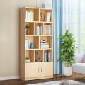 Store Display Rack Bookcase Shelve, 6 Fit Versatile Modern Natural Bookshelf with Closed Back and 2 Door Cabinet Shelves for Compact Storage Home Office Storage Shelf Furniture, Buy 4 and Set 1 showing display Rack,.