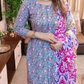 New Cotton 3 Piece Gorgeous Skin Print Design Three Piece For Women - 3 Pice Dress. 