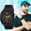 square analog watch Analog Watch - For Boys Square Dial Analog Watches with Silicon Strap Stylish Designer Watch.