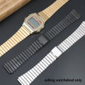 18mm stainless steel strap for Casio vintage small gold watch small square A168 A158W AQ-230 AEQ-110 AE1200/1300 A159 series. 