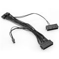 12Inch Dual PSU Power Supply 24 Pin 18AWG Extension Cable, for ATX Motherboard, 24 Pin to 24(20+4) Pin. 